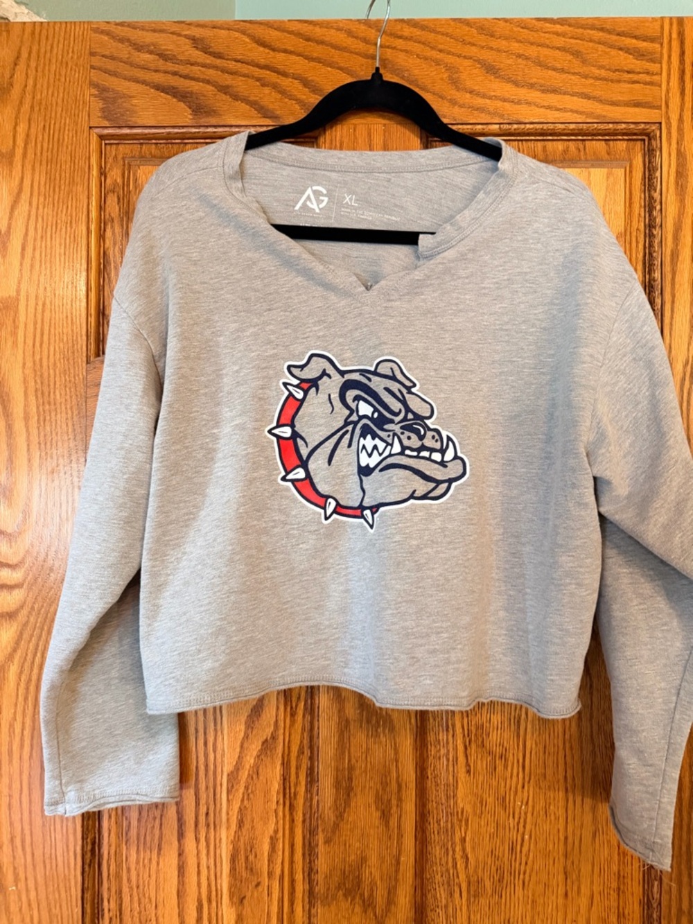 gonzaga university Bulldogs Gray Cropped Crewneck